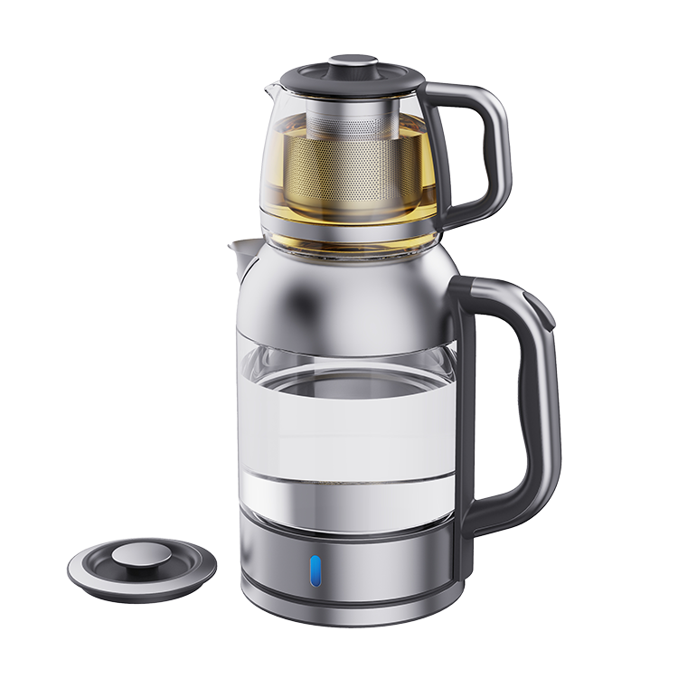 Hot Sale 2.0LElectric Vitrum Kettle Cum 1.0l Electric Teapot Double Layer Electric Turkish Tea Maker Home Appliance 