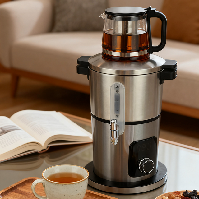 Wholesale Manufacturer 4L Aliquam Steel Russian Samovar tea Machina Electric Turkish Samovar aqua Kettle for sale