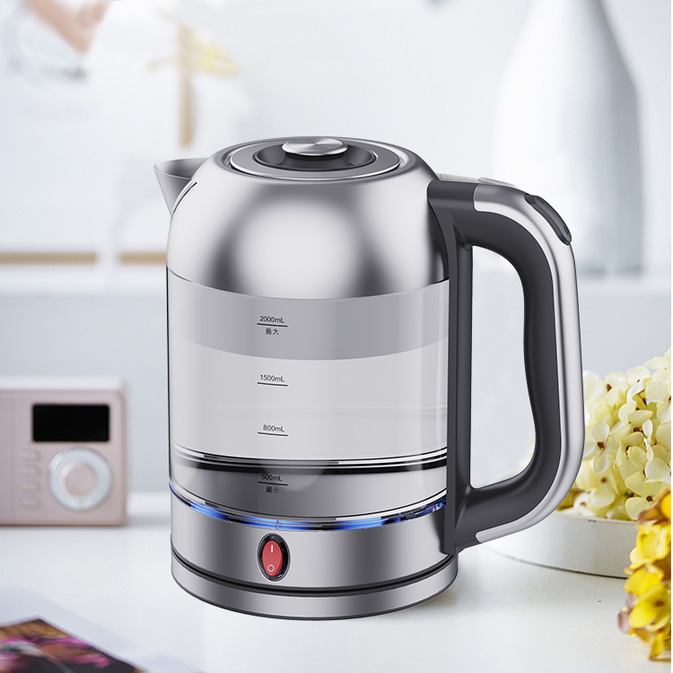 Mini Electric Portable Tea Kettle 2.0L Vitrei Corporis Aqua ferventis Cum vitreo caldaria Feature vitrei Ahene Electric Tea Factoris Machina 