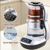 Aquarium Aquarium Aquarium 2 in 1 Electric Samovar Kettle Portable Teapot Double Colorful Control Panel Glass Digital Kettle