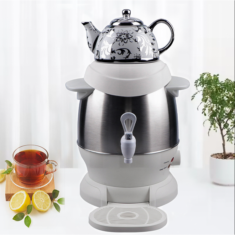 1500w 1L Ceramic Pot + 4LStainless Steel Turkish Pot Electric Tea Kettle Russian Samovar Tea Creator Cum Temperature Control Knob