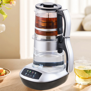 Aquarium Aquarium Aquarium 2 in 1 Electric Samovar Kettle Portable Teapot Double Colorful Control Panel Glass Digital Kettle