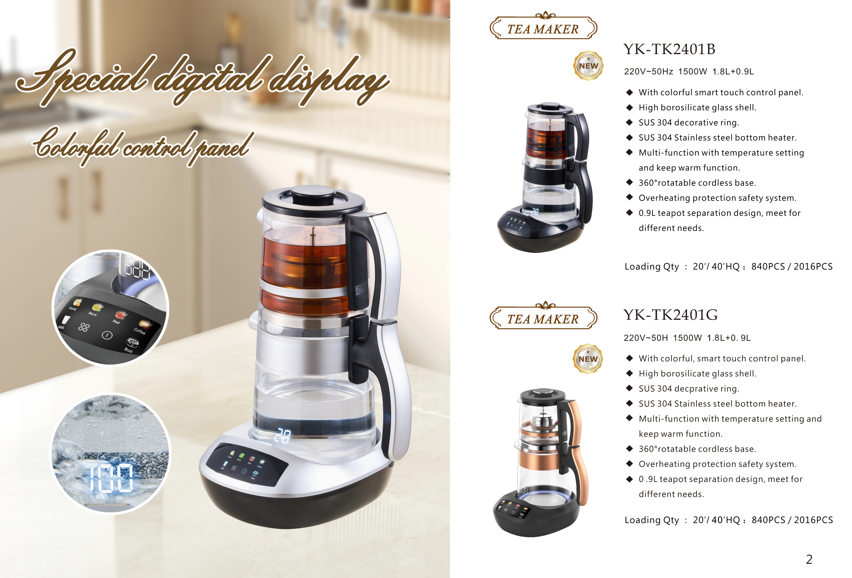 Turkish Teapot Electric Tea Kettle Cum Infuser