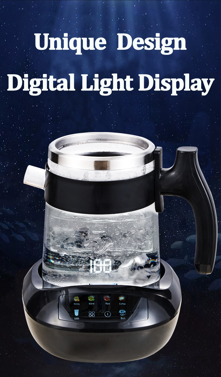 YUEKON Smart Appliances Tea factorem Samovar Novum 1.8l+0.9l duplex Stratum Cold Tactus Smart High Borosilicate Vitri Tea Creatoris