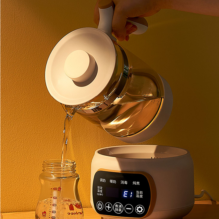 High Quality 1.3l Hot Tea Kettle Thermostat Modulator Formula Lac Warmer Glass Electric Kettle
