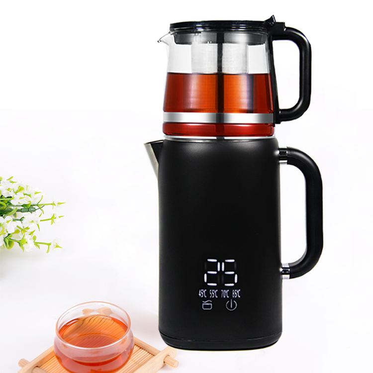 Novum Kitchen Appliance Tea Maker Electric Water Kettle 1.7l Steel Teapot Electric Samovar Cum Vitro Teapot Set