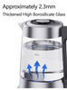 High-qualis Custodite calida Function Aqua Boiler Machine Electric Tea Kettle with Blue LED Testimonium Glass Electric Jug Kettle