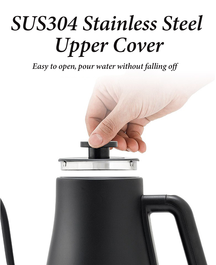 Portable 1.0l Electric Coffee Kettle 360 ​​Degree Rotation Base Household 304Stainless Steel Coffee Pot 