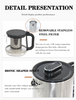 Culina appliances 1500W ulcus-arida praesidio tea factorem machina 2.0l + 1.1L duplex iacuit electrica ollae in speculo teapot