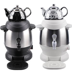 1500w 1L Ceramic Pot + 4LStainless Steel Turkish Pot Electric Tea Kettle Russian Samovar Tea Creator Cum Temperature Control Knob