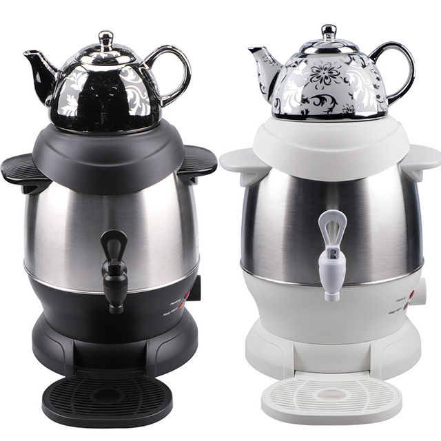 1500w 1L Ceramic Pot + 4LStainless Steel Turkish Pot Electric Tea Kettle Russian Samovar Tea Creator Cum Temperature Control Knob