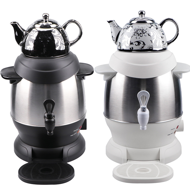1500w 1L Ceramic Pot + 4LStainless Steel Turkish Pot Electric Tea Kettle Russian Samovar Tea Creator Cum Temperature Control Knob