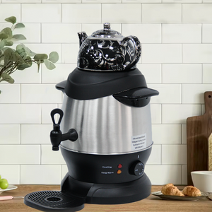 Top Sale Pro Electric Samovar Turkish Tea Boiler 1L Top Teapot + 4L Corpus Electric Ahenum Tea Tea