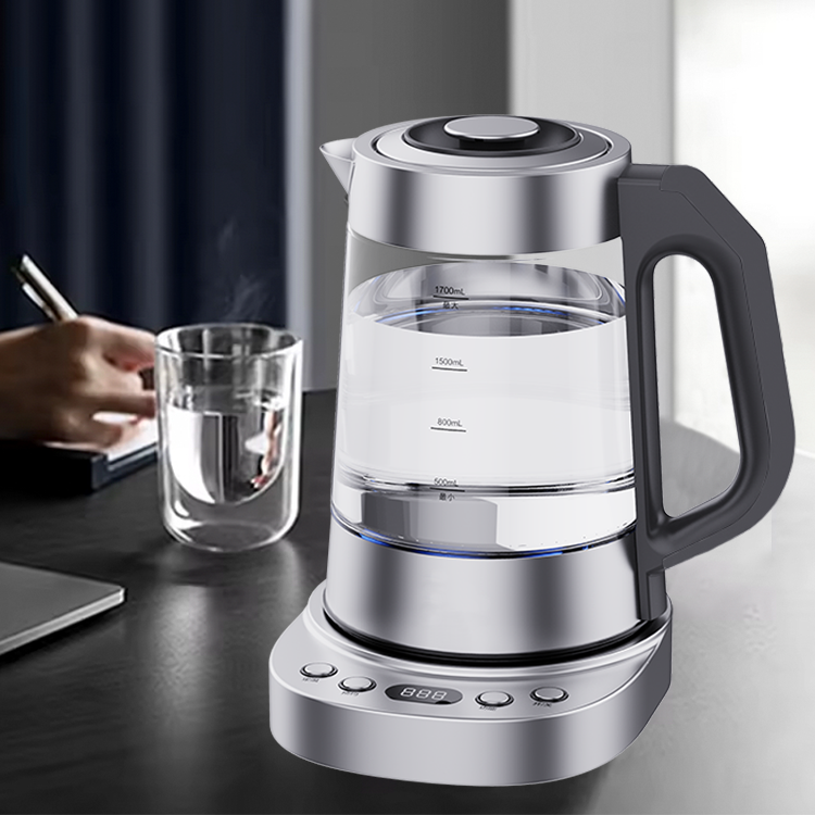 High-qualis Custodite calida Function Aqua Boiler Machine Electric Tea Kettle with Blue LED Testimonium Glass Electric Jug Kettle