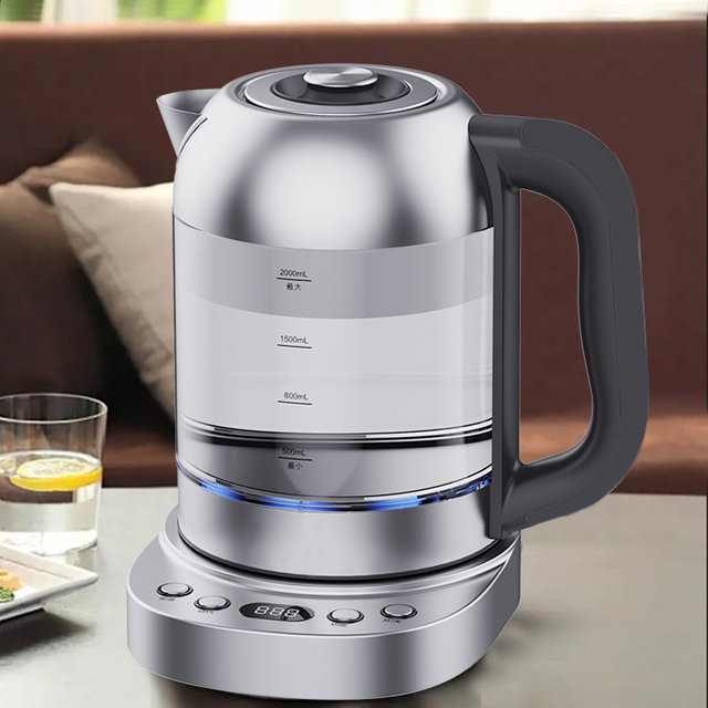 Dura custodiunt Calidum High Quality 2.0l Digital Glass Electric Tea Kettle Hot Water Fast Tea Maker led Light 