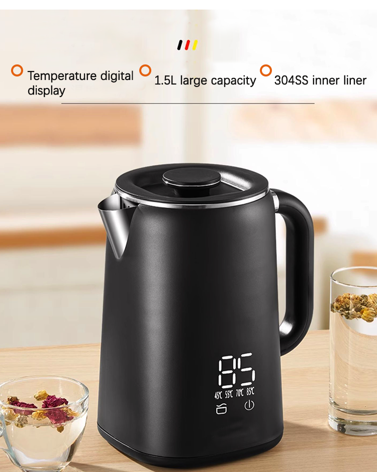 Domus Hot Aqua Tea Kettle Samovar Tea Maker Electric Kettle Tray Set With Digital Temperature Control 