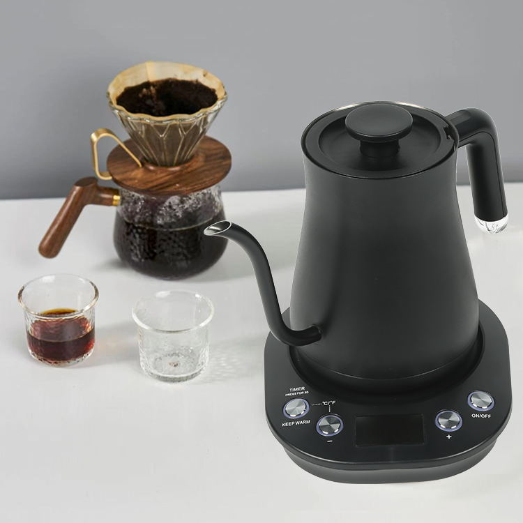 304 Steel Liner Tea Coffee Gooseneck Kettle Auto Shutoff Long Spout Coffee Kettle Cum Temperature Control 