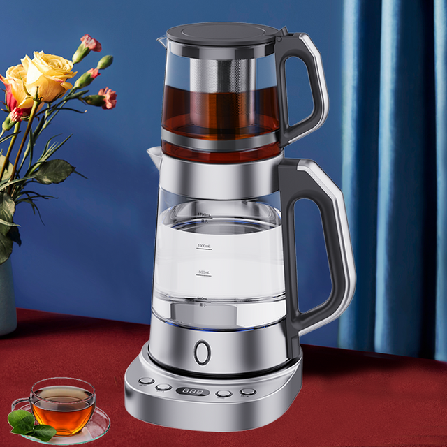 Turcorum Tea factoris pone Electric caccabos plene Automatic Multi ieiunium calefaciens Household 2 In I Tea Kettle Tray Pone