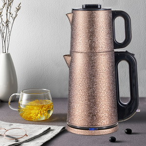 Duplex Aliquam Steel tea ollam cibum gradu Turkish II in I electrica tea factorem machina tea Leak Electric Kettle cum Infuser Filter 