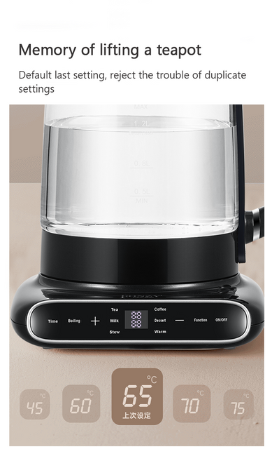 1.5L + 1.1L Duplex Stratis Vitri Corpus Cordless Ahenum cum Tea Filter Pro Coquina Home 