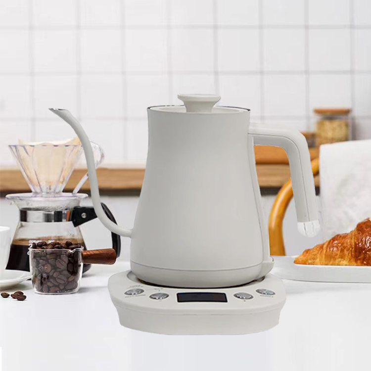 YUEKON Goose Collum Kettle White Steel Teapot Smart Effunde Plus Coffee Tea Novifacta Temperatur Electric Ahenum