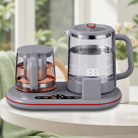 Novum Minimum Wattage Modern Keep calidum tea factorem Machina Portable Thermopot Speculum Hotle Ketle Tray Set 1.7L + 1.1L Electric Teapot