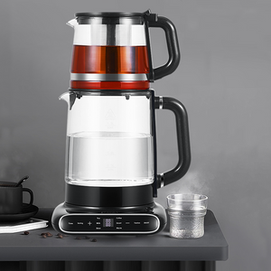 360 Rotational Base 1.5l+1.1l Vitrum Electric Kettle Tea Pot Stylish Turkish Russian Electric Samovar 