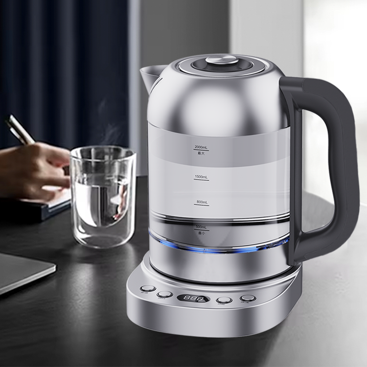 High Quality Speed-boil Water Akettle Led Testimonium 2.0l Aqua Boiler Electric Glass Tea Kettle 