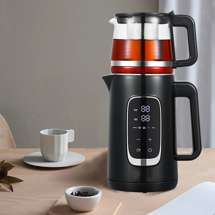 Parvus Appliance Duo Strati Tea Factor Cum Vitro Corpus ahenum Tea Kettle Cordless Jug ollam Samovar Tea Factor