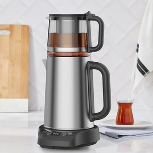 Novum adventu 1500W CCCIV Steel Turcorum speculum Electric Kettle II In1 Samovar Tea Factorem machina cum tactus screen base