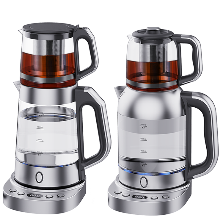 Samovar Electric Aqua Kettle Digital Temperature Control Heat Conservation Glass Teapot With Tea Strainer and Glass Lid