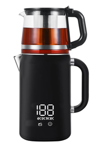 Domus Hot Aqua Tea Kettle Samovar Tea Maker Electric Kettle Tray Set With Digital Temperature Control 