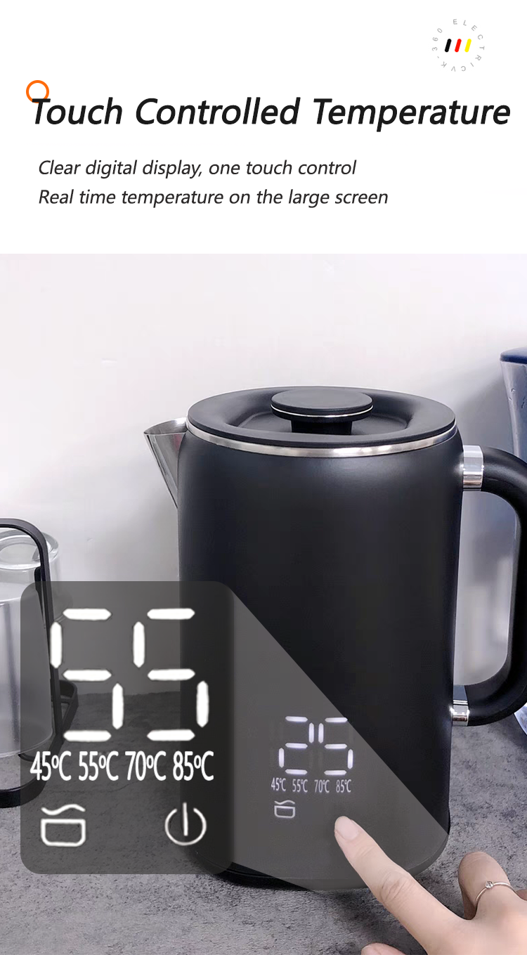 Domus Hot Aqua Tea Kettle Samovar Tea Maker Electric Kettle Tray Set With Digital Temperature Control 