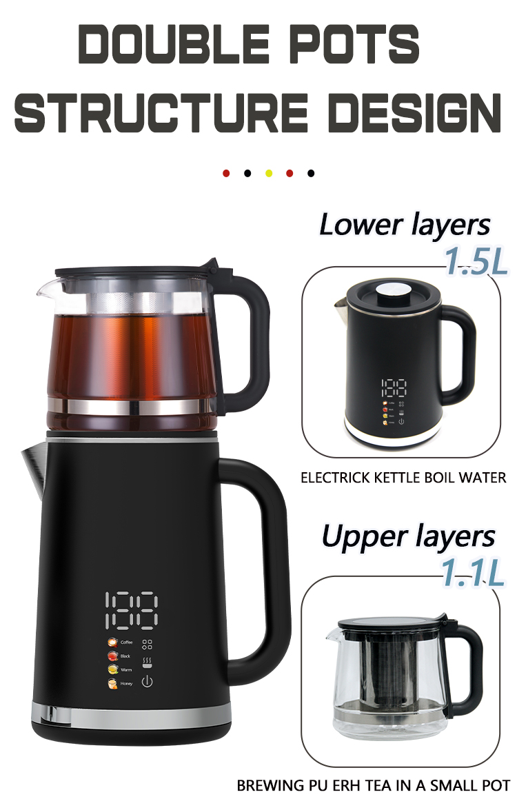 Domus appliances Novum Design Electric Keitle Factory Borosilicate speculum tea maker Wall Speculum Tea Ketle High tea