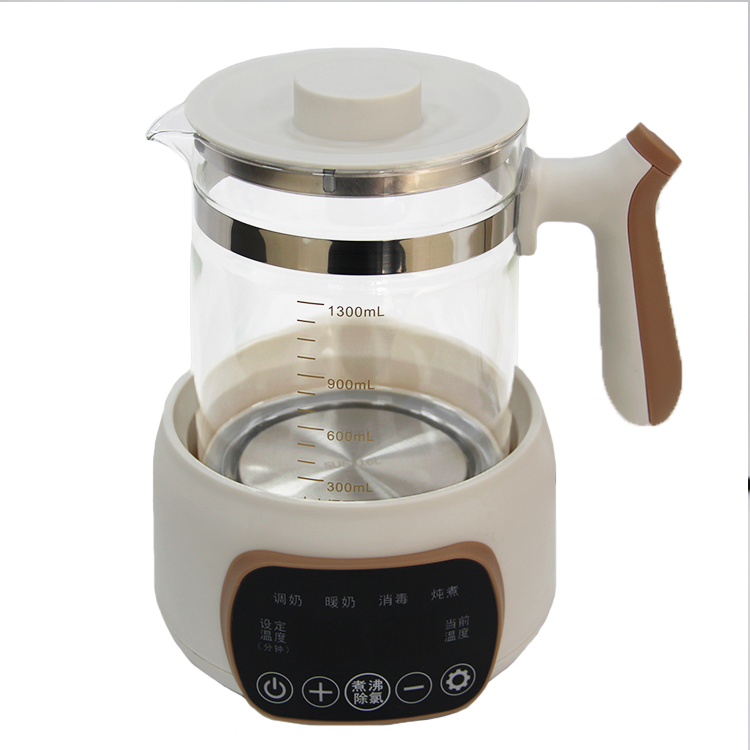 High Quality 1.3l Hot Tea Kettle Thermostat Modulator Formula Lac Warmer Glass Electric Kettle
