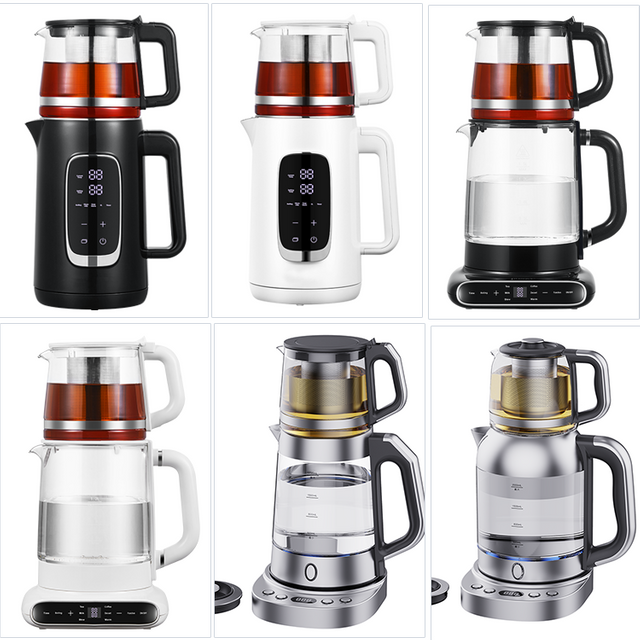 YUEKON aqua Boiler 1.7L Tea factorem Electric Russian Samovar Turkish Duplex Tea factorem Stainless chalybe Cum 1.0L Tea ollam