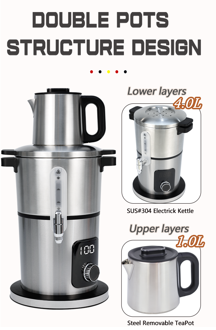 Cordless Samavar Temperatus-Societatis Electric Kettle