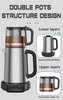 Culina appliances 1500W ulcus-arida praesidio tea factorem machina 2.0l + 1.1L duplex iacuit electrica ollae in speculo teapot