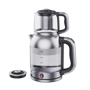 2 In 1 Turkish Samovar Duplex Tea Maker Water Heater 2200W Filter Custom Electric Glass Tea Maker 