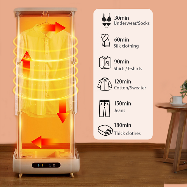 Automatic Folding Portable Collapsible Clothes Dryer 360° Heat Flow Cycle Lauandi Dryer Machine For Home