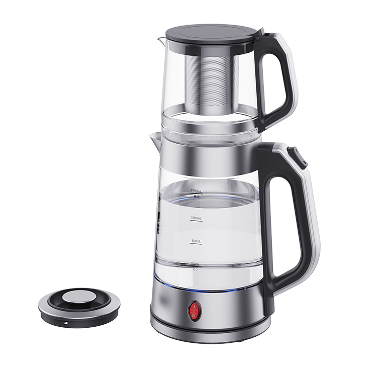  II in 1 Samovar Duplex Tea Fictoris vitrei 1.7L Combinata 1.0L Tea Ahenum Cum Vitro Corporis Domus Coquina Appliance 