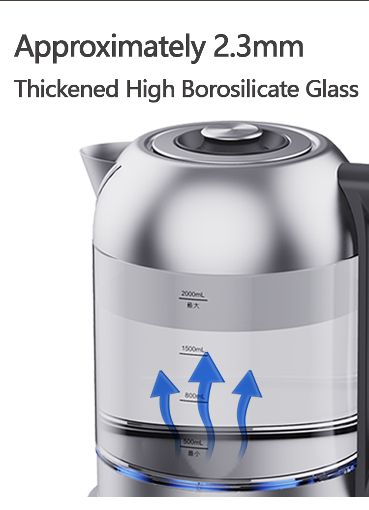 Princeps Power Fast fervens 1850w Digital Tea factorem Electric Glass Kettle 2.0l Cum Temperature Control