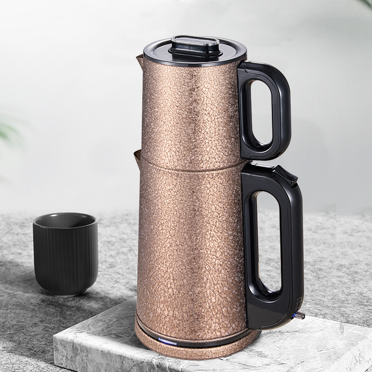 Duplex Aliquam Steel tea ollam cibum gradu Turkish II in I electrica tea factorem machina tea Leak Electric Kettle cum Infuser Filter 
