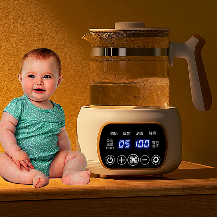 High Quality 1.3l Hot Tea Kettle Thermostat Modulator Formula Lac Warmer Glass Electric Kettle