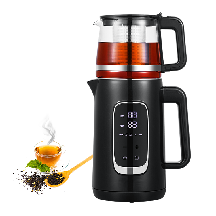 Parvus Appliance Duo Strati Tea Factor Cum Vitro Corpus ahenum Tea Kettle Cordless Jug ollam Samovar Tea Factor
