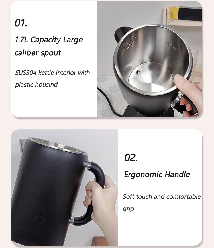 Domus Adjumentum Steel Electric Tea cacabis et Tea ollam Duplex Turcorum Tea factorem Set Cum calefacies Function