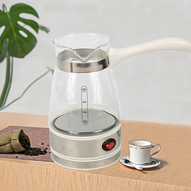 Novum Design Turkish Coffee Pot 500ml Heating Plate Coffee Pot Heater Transparent Kettle For Home 