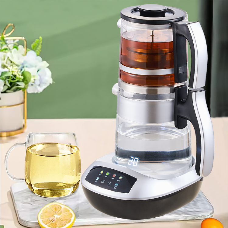 Home Appliances Portable Borosilicate Glass Teapot Water Heater Double Electric Turkish Tea Maker with Removable Infuser